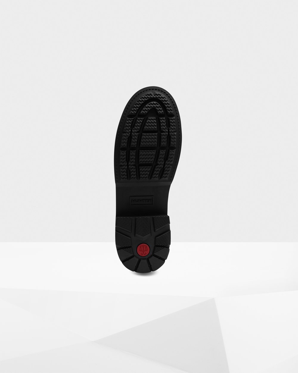 Womens Chelsea Boots - Hunter Refined Stitch Detail Loafers (91UAFSBIT) - Black